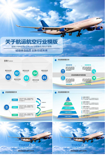 關于航運航空行業PPT模版