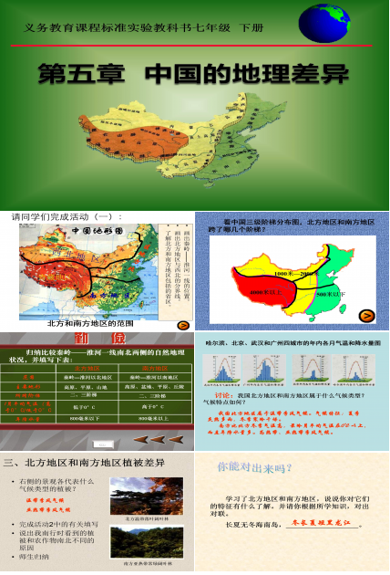 八年级地理下册第五章-中国的地理差异ppt课件模板