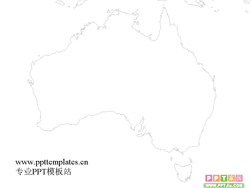 澳大利亚地图ppt背景图片
