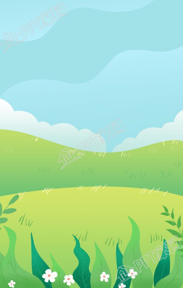 清新簡約藍天白云下的田野山坡草地背景圖片素材