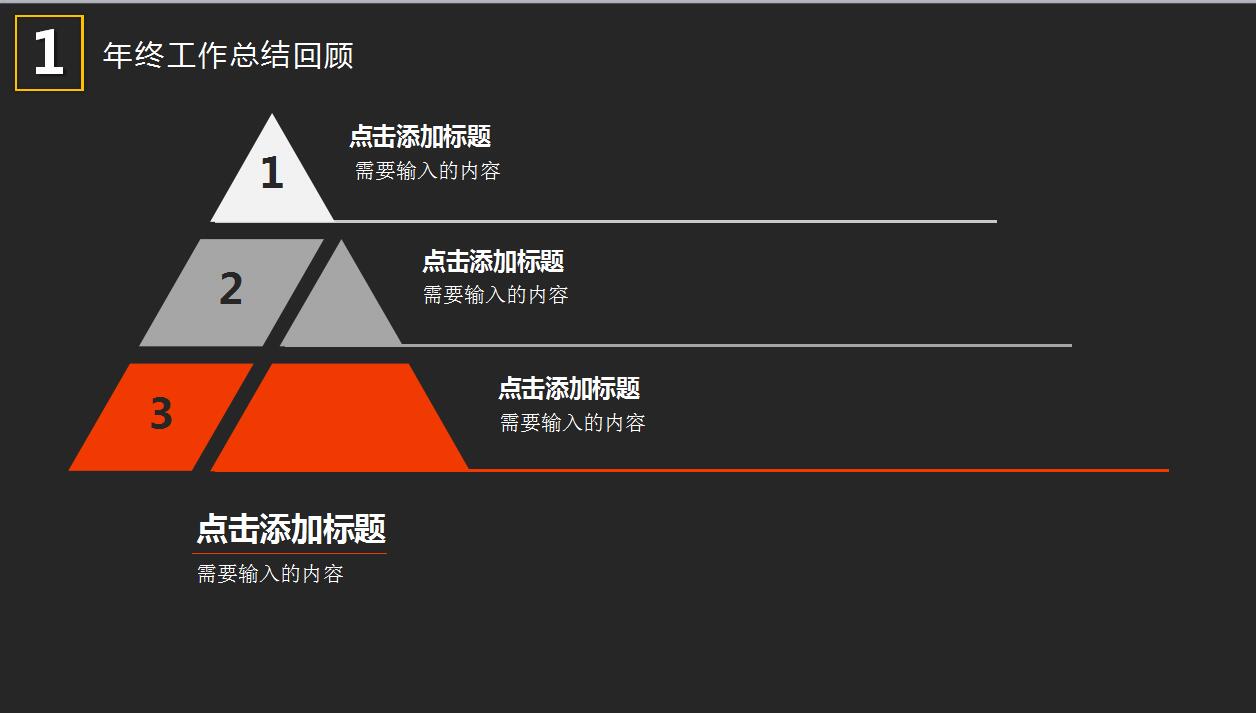 时尚黑色简约年终工作总结商务汇报ppt模板