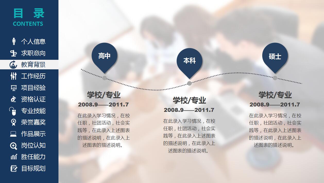 创意精美大气个人求职简历岗位竞聘ppt模板