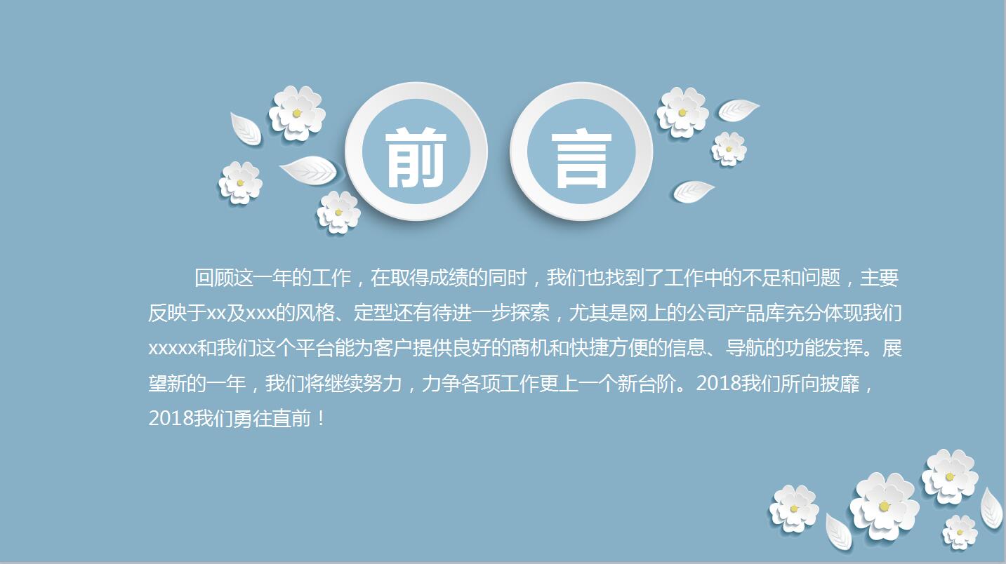 微立体清新风工作汇报ppt模板
