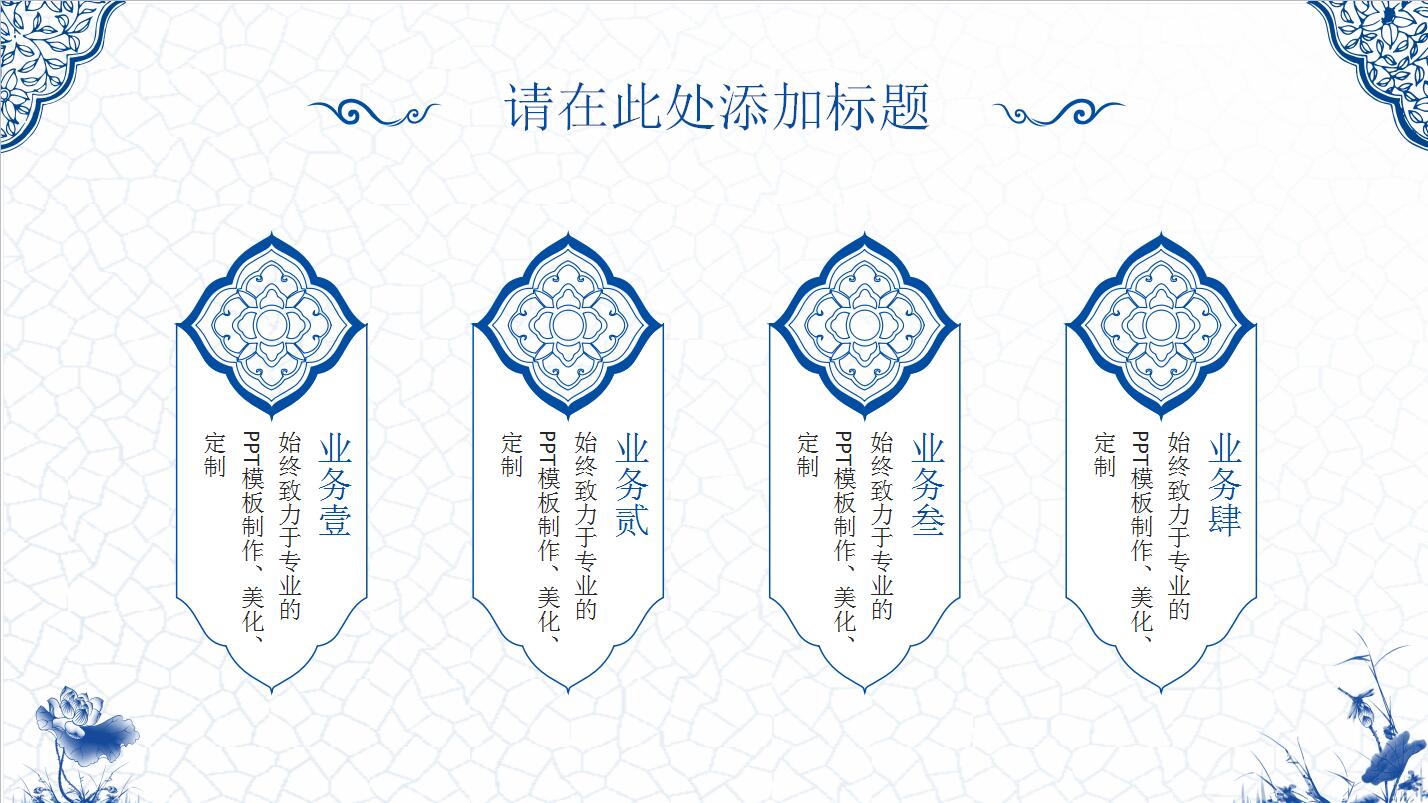 青花瓷中国风企业宣传产品推广ppt模板