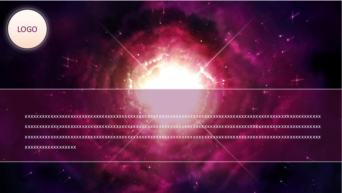 紫色梦幻星空ios简约风格PPT模板