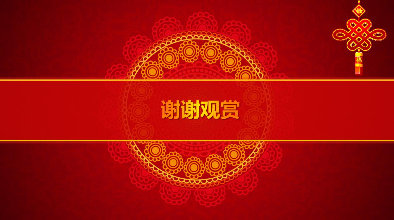 中国红喜庆新年工作总结ppt模板
