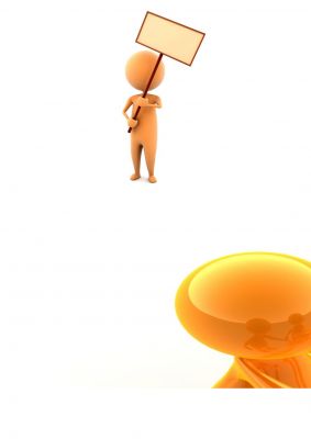橘黄色3D小人PPT图片素材