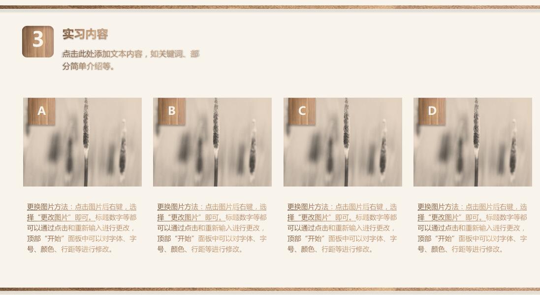 清新淡雅时尚毕业实习报告PPT模板