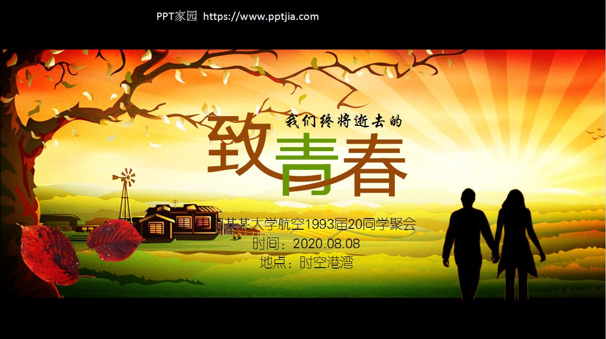 时尚创意致青春同学聚会PPT模板