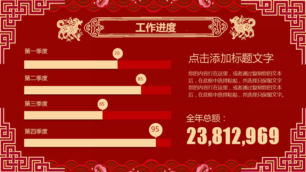 红色喜庆元旦工作总结ppt模板