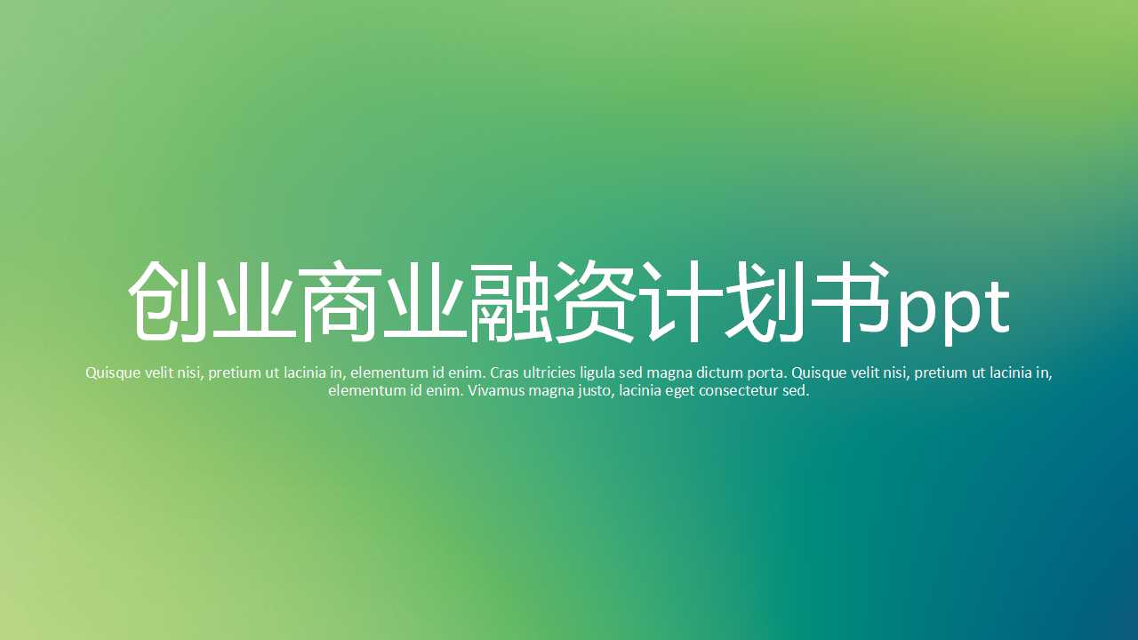 创业商业融资计划书ppt