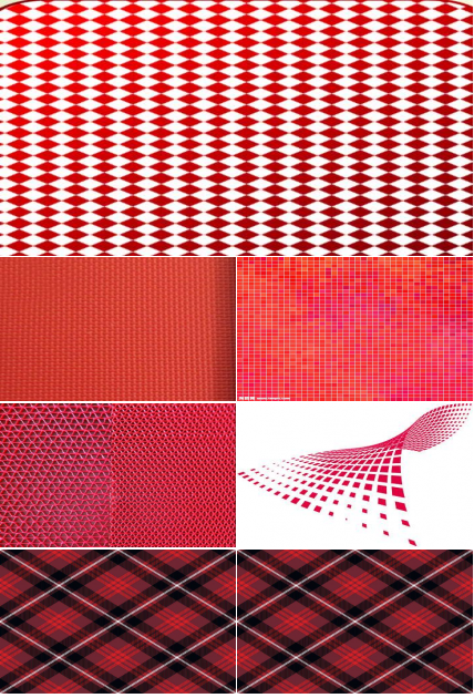 PPT模板-红色网格图案