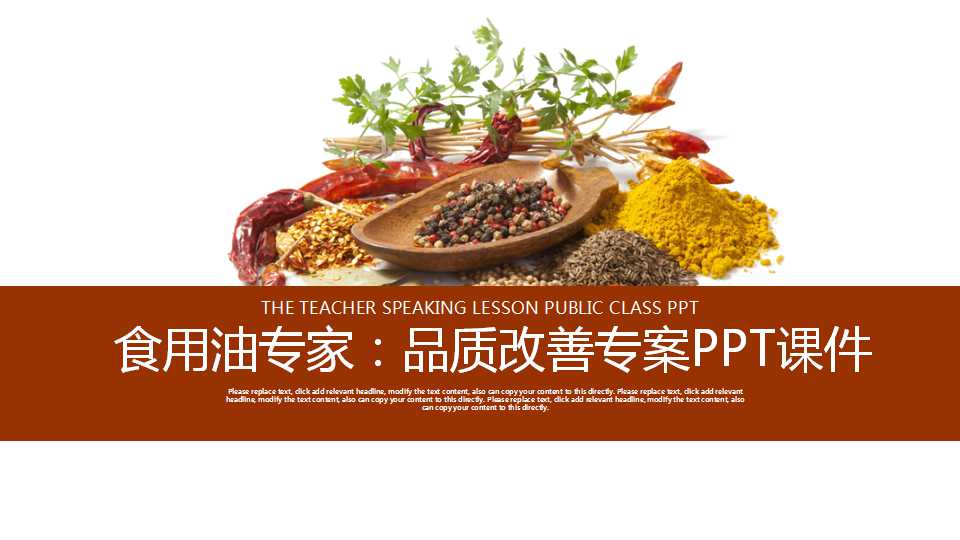 食用油专家：品质改善专案PPT课件