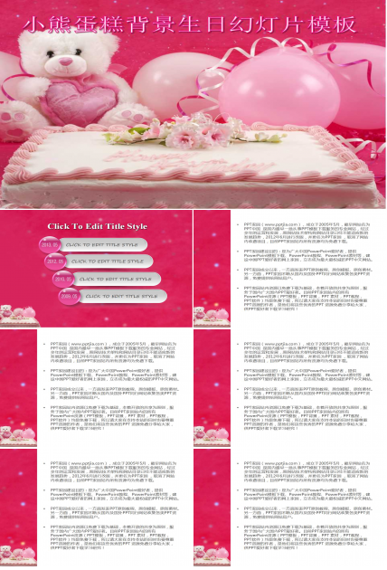 動態生日蛋糕PPT動畫背景的生日快樂幻燈片模板