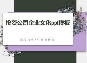 投资公司企业文化ppt模板