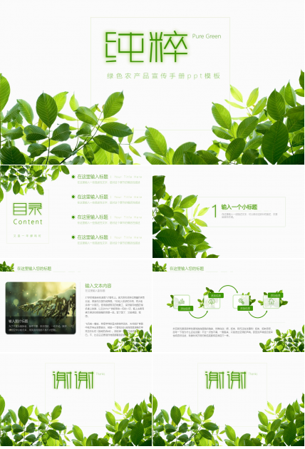 绿色农产品宣传手册ppt模板