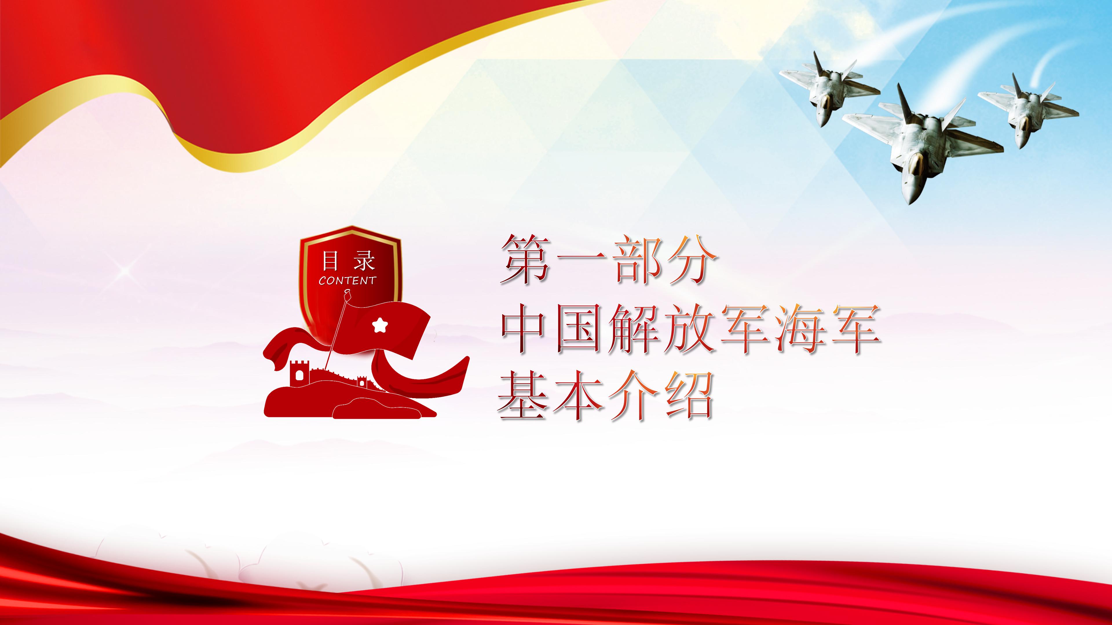 宣传部庆祝中国海军成立70周年ppt模板
