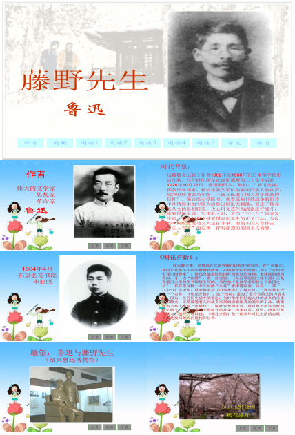 语文课文藤野先生PPT模板