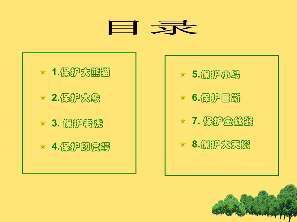 以保护珍稀野生动物为主题的ppt