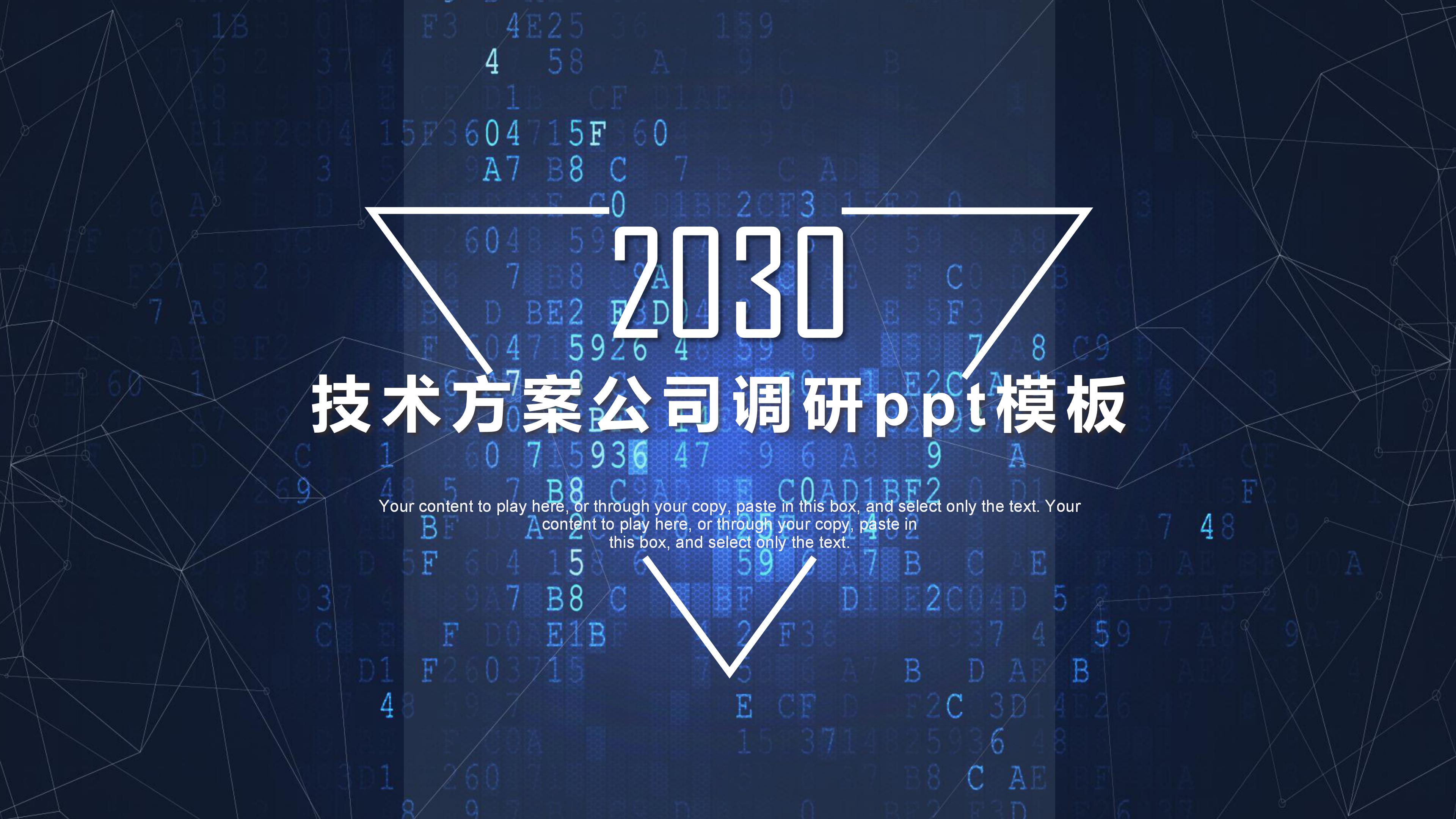 技术方案公司调研ppt模板