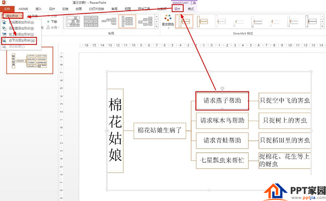 ppt怎么画棉花姑娘思维导图