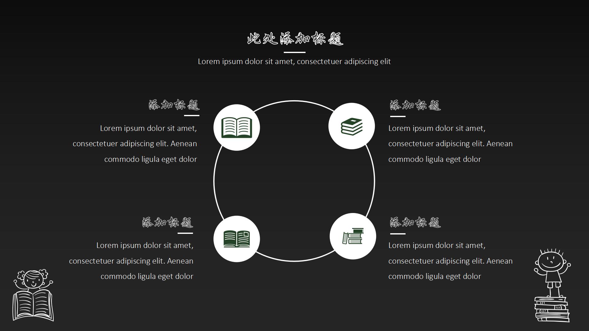 手绘黑板风卡通教学课件ppt模板