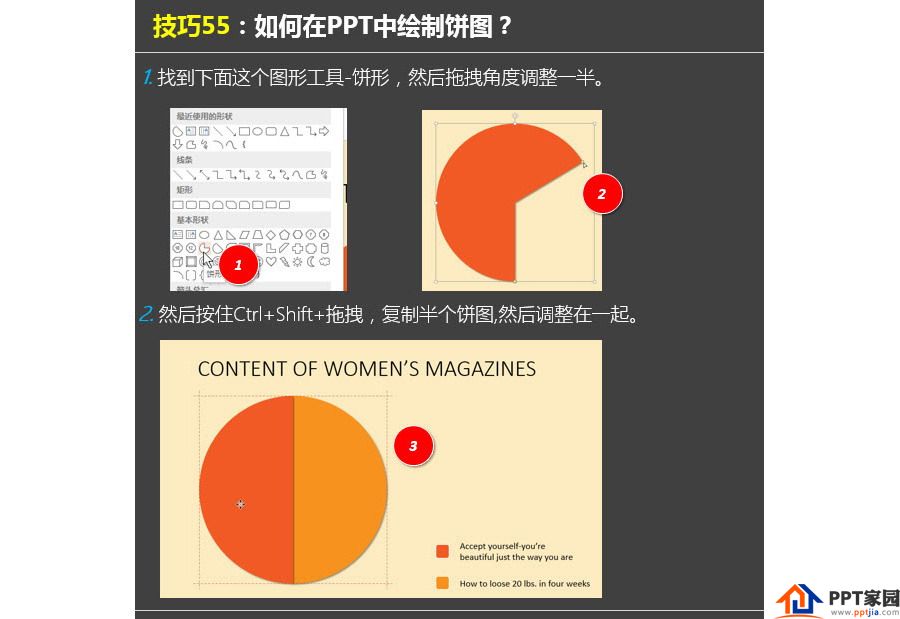 PPT制作技巧：如何在PPT绘制一个百分比表达图？