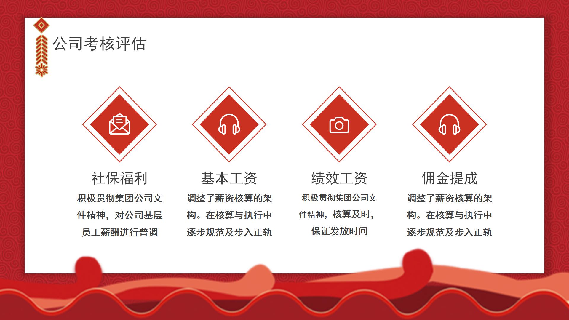 红色中国风公司年终总结暨新年计划ppt模板