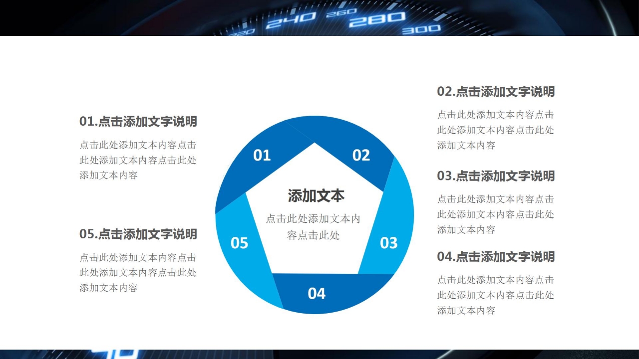 汽车仪表盘的汽车行业ppt模板