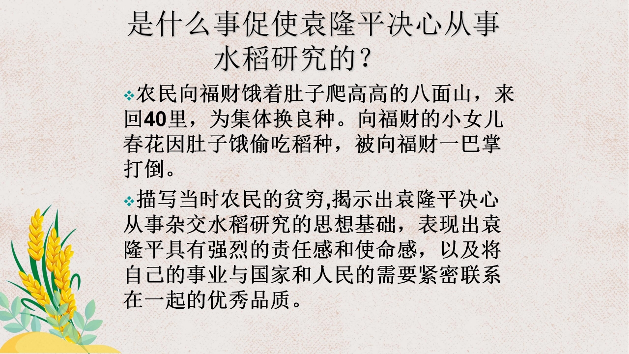 杂交水稻之父袁隆平ppt课件模板