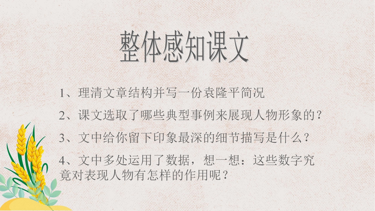 杂交水稻之父袁隆平ppt课件模板