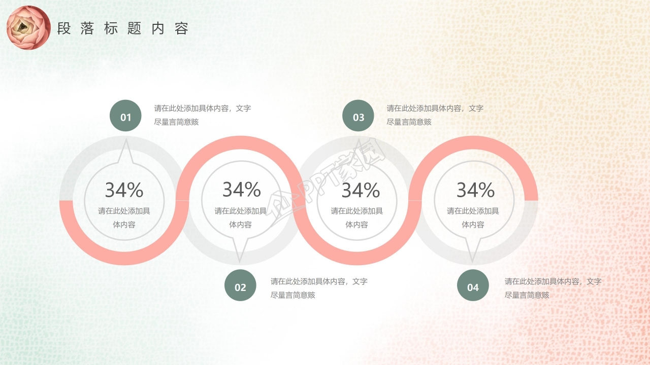 复古花束活动邀请函ppt模板