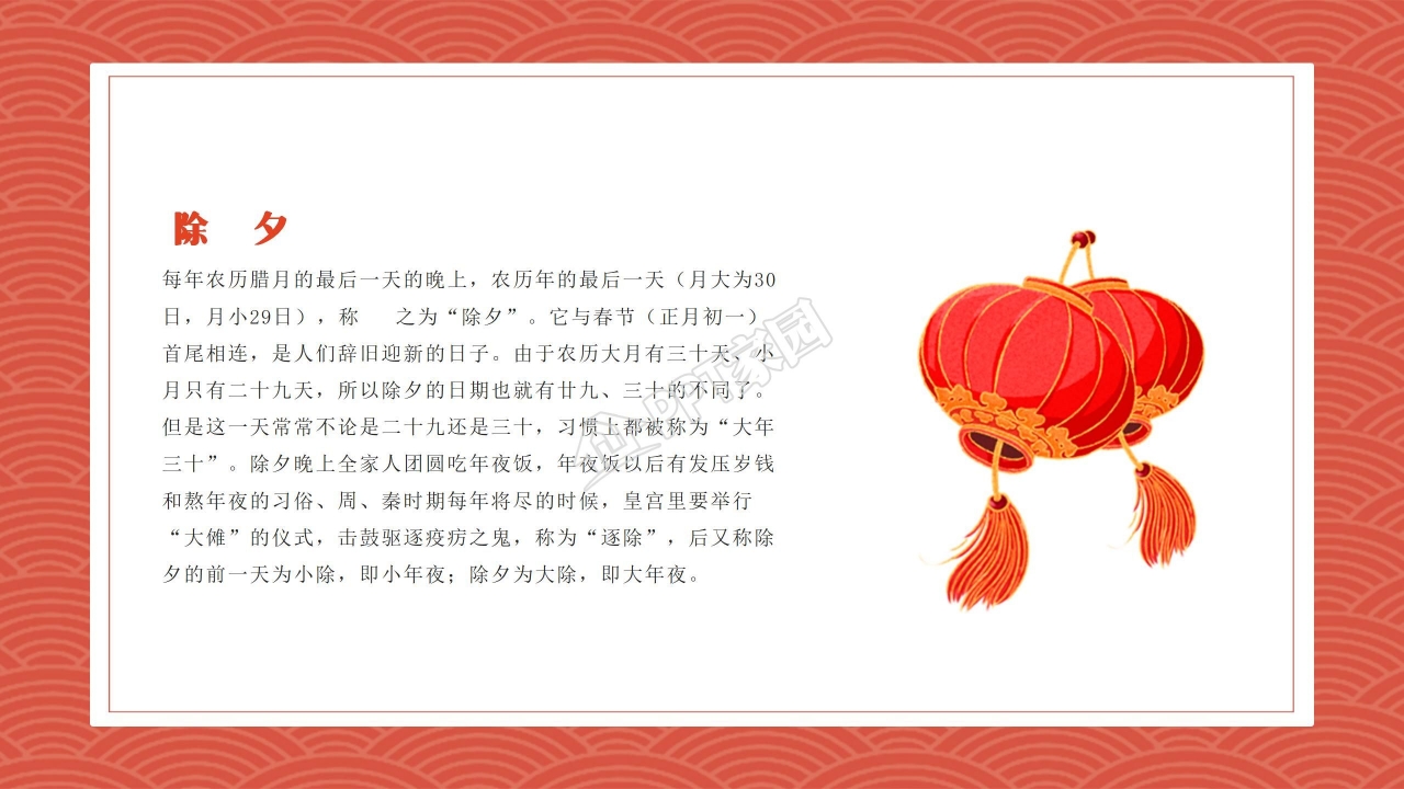 中国风传统文化春节习俗介绍ppt模板
