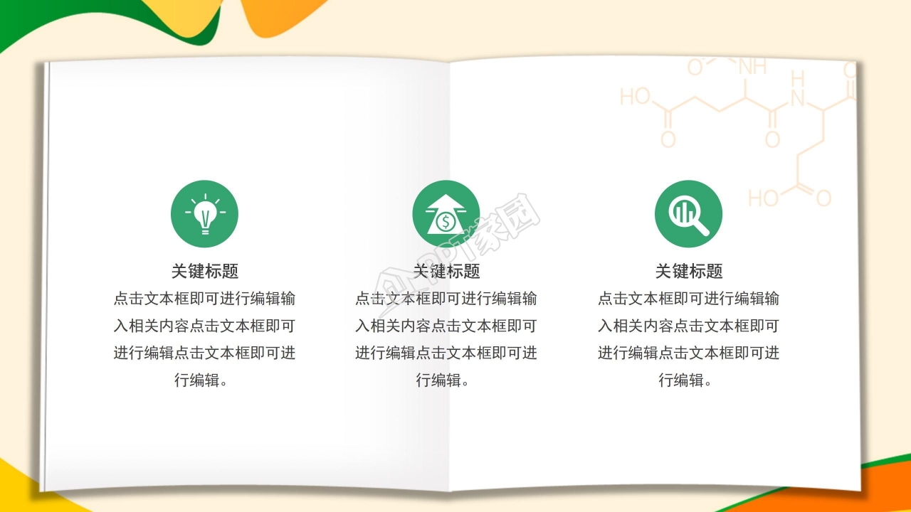 芳香背景化学科技PPT模板