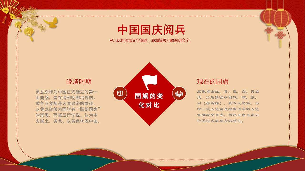 热烈庆祝中华人民共和国成立70周年ppt模板