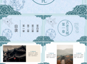 青花凤中国传统文化企业规范商业策划年度汇报ppt模板下载推荐