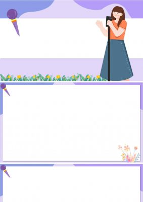 浅紫色卡通设计知识教育PPT背景图片