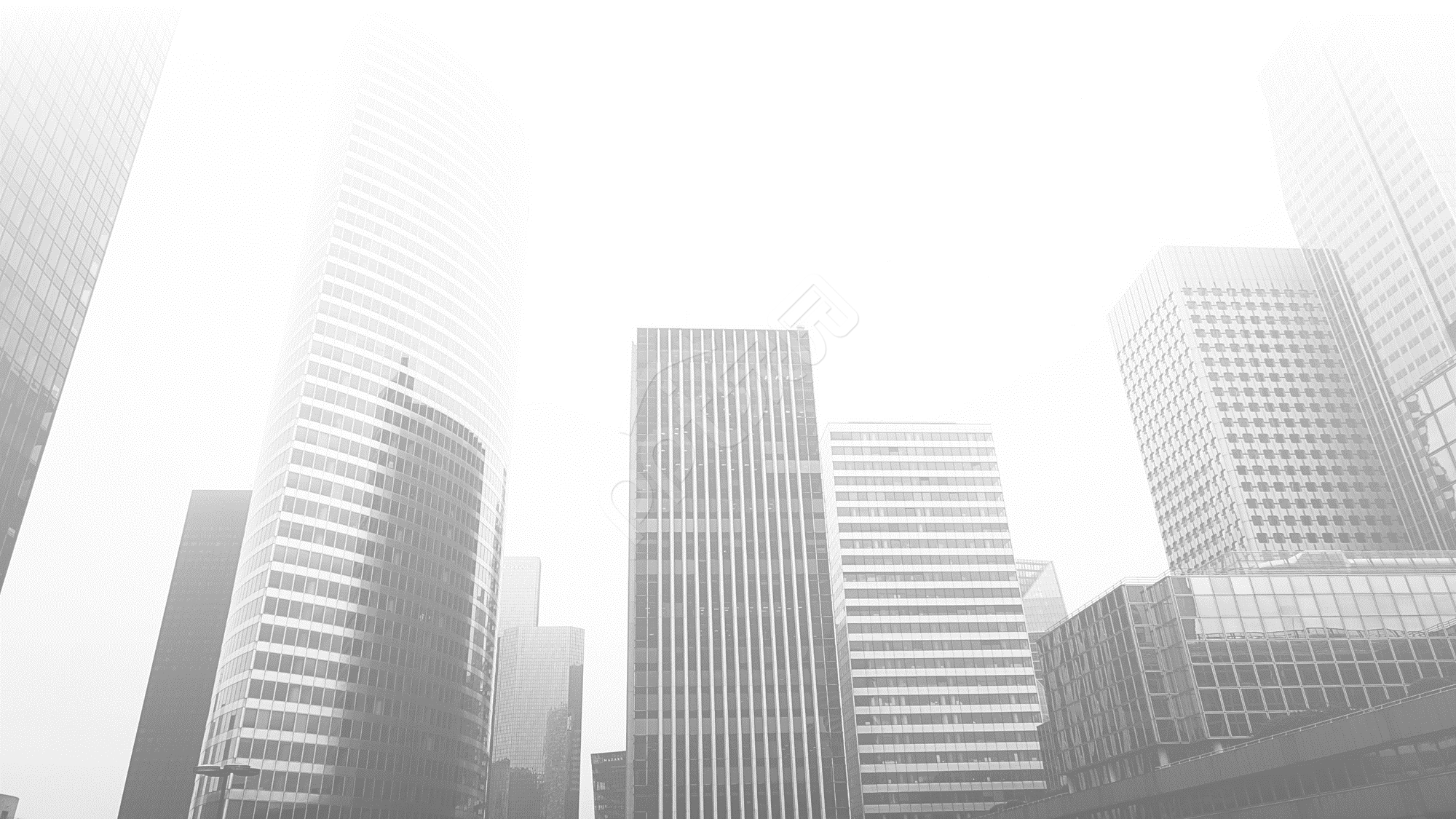城市建筑黑白工作匯報PPT背景圖片