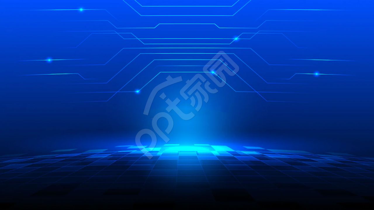 科技感藍色PPT模板背景圖