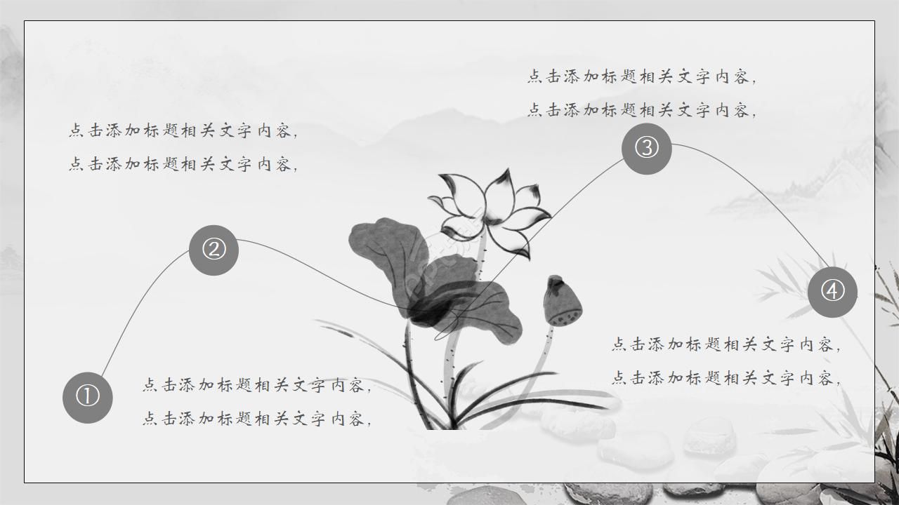 唯美古韵手绘中国风公司工作计划PPT模板