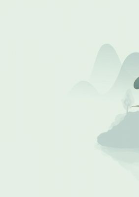 古风水墨荷花ppt模板背景图片