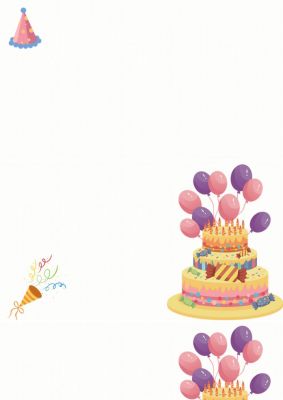 白色生日蛋糕主题PPT背景图模板