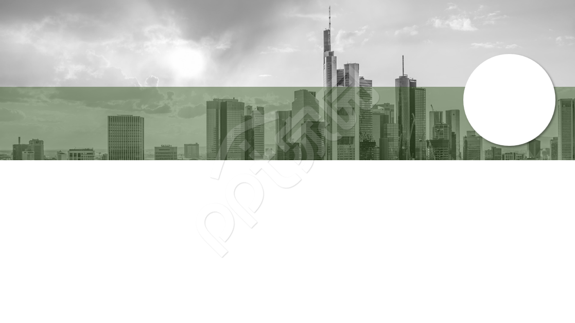 绿色边框城市商务风PPT背景图模板