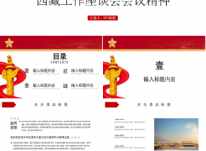 党政中央第七次西藏工作座谈会会议精神ppt模板下载推荐