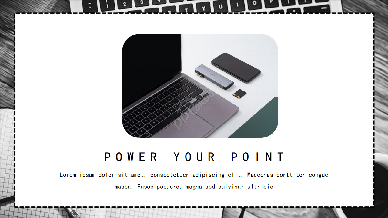 PPT背景素材模板——黑色键盘