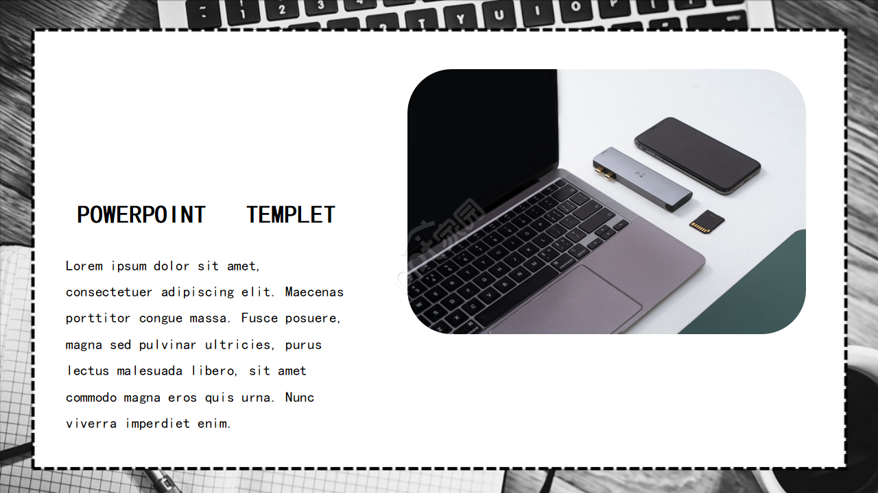 PPT背景素材模板——黑色键盘