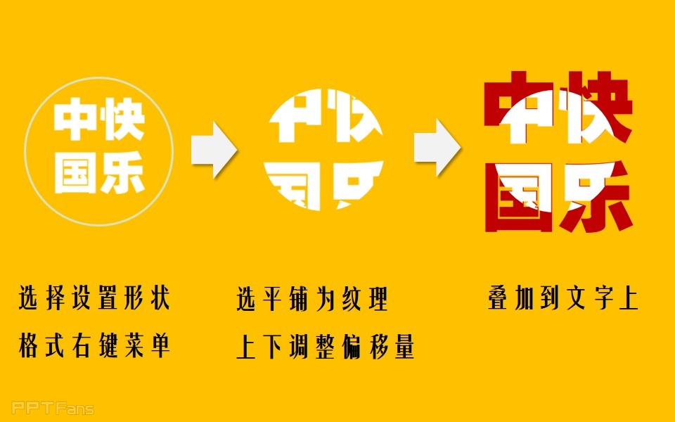 三分钟教程(35):用PPT制造阴阳字和双色字效果