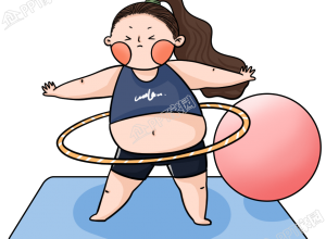 卡通用手绘转呼啦圈健身运动的女孩人物下载推荐