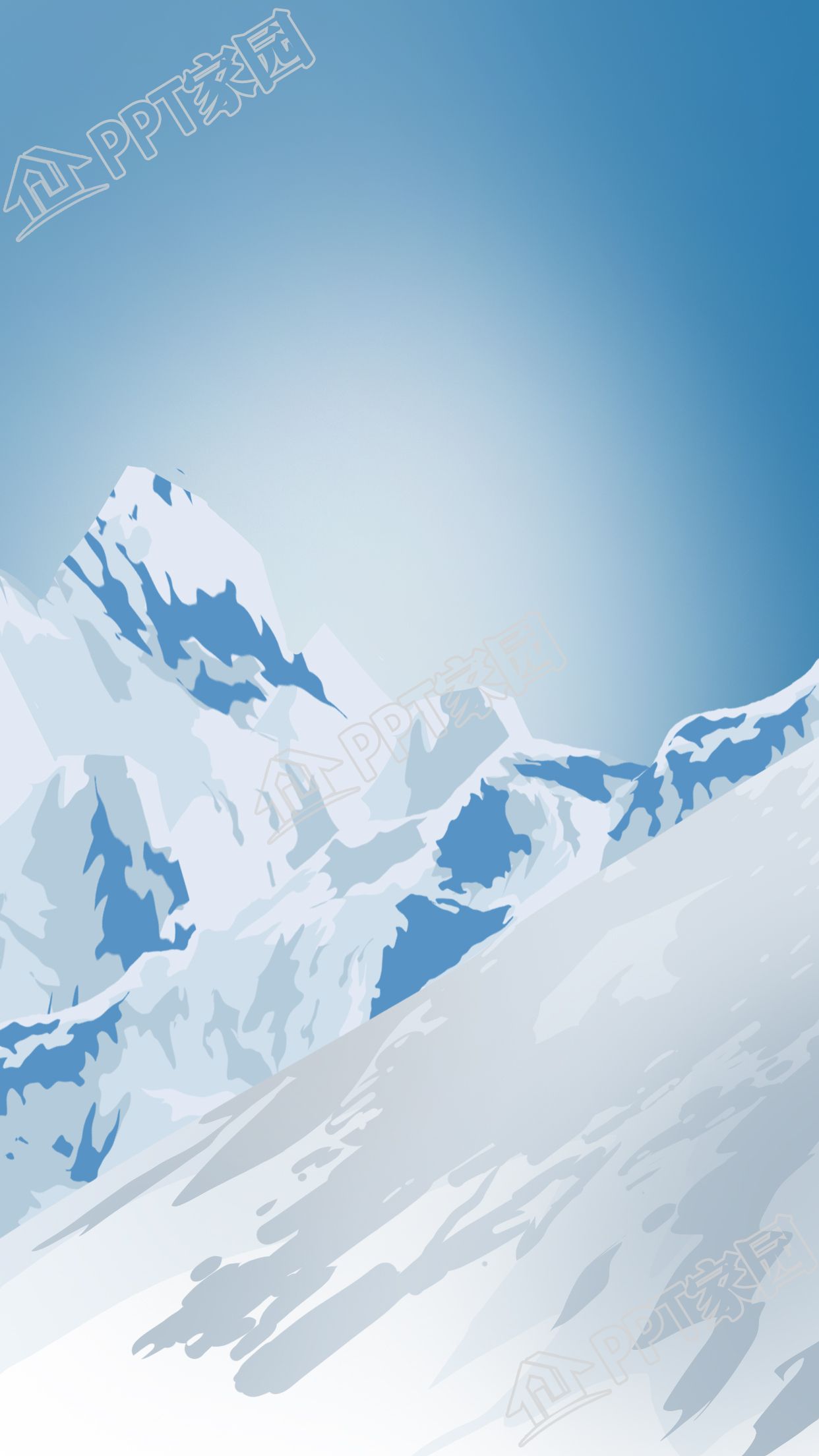 冬季雪山高山雪地光晕背景图素材