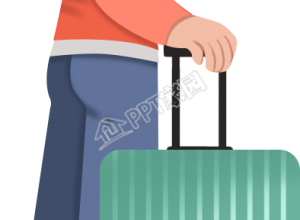 卡通手绘带着行李箱出门旅游人物素材下载推荐